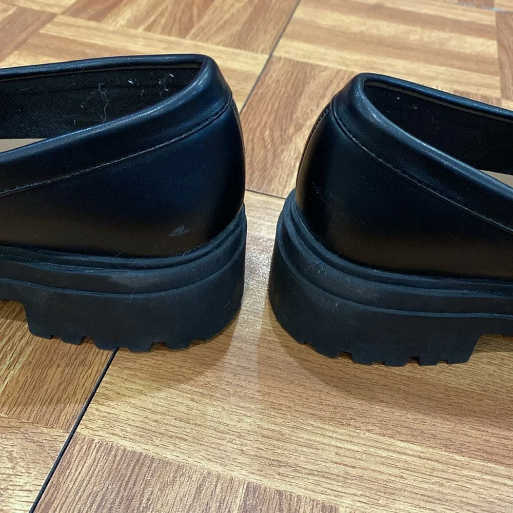 a new day Target Black Loafer Flats Lug Sole Size 6